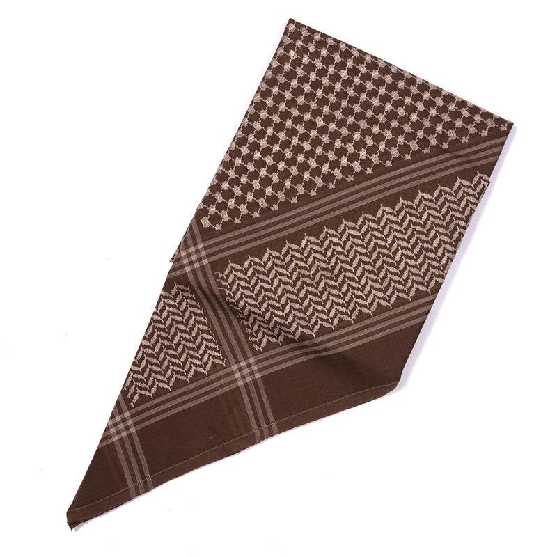 Arabian Khaki headscarf with Premium Embroidery Shemagh