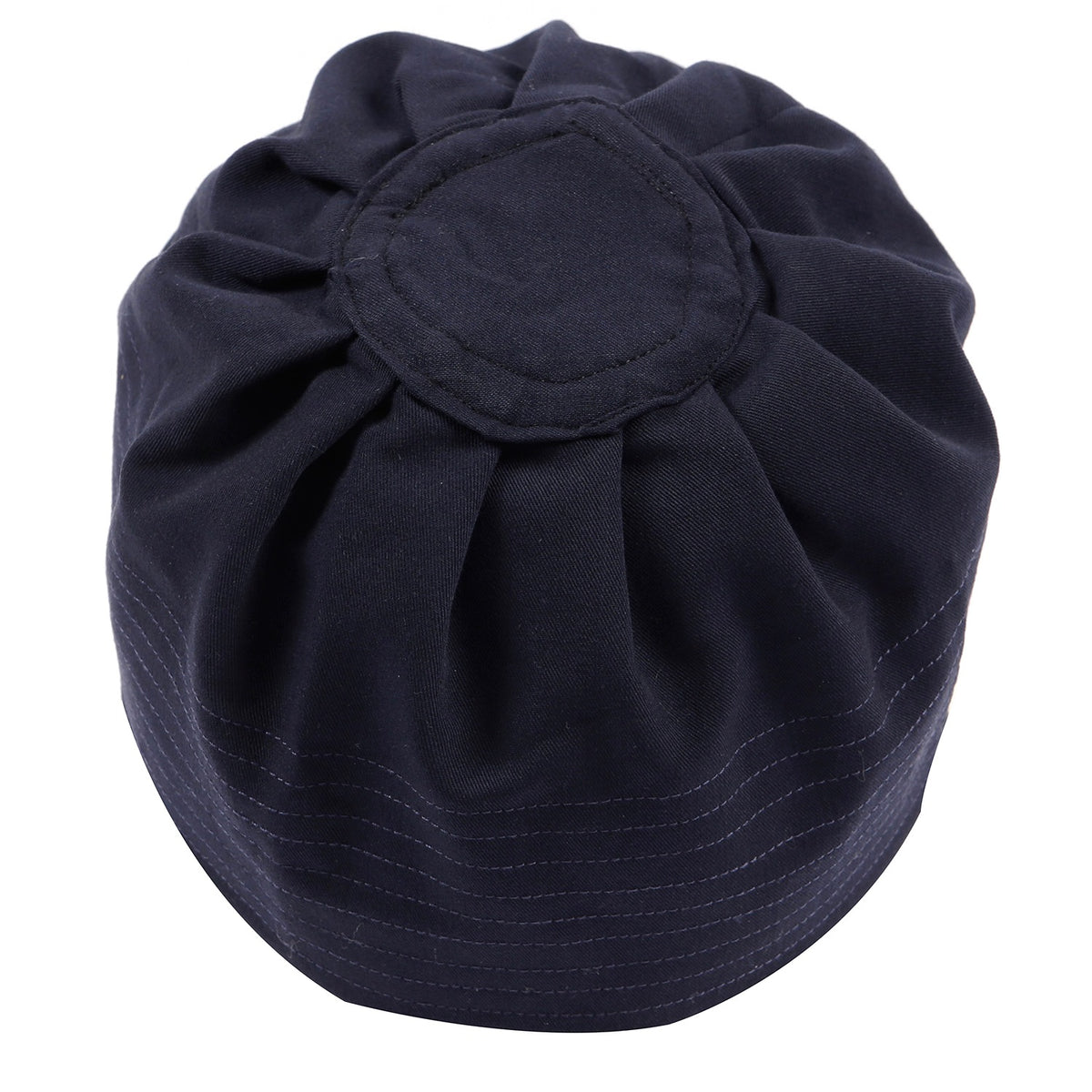 Navy Premium Kufi Prayer Hat with Pleats - Thobe London