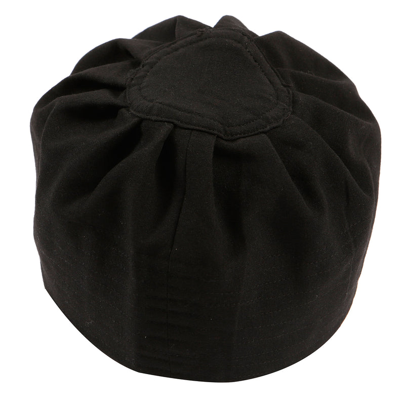 Black Premium Kufi Prayer Hat with Pleats - Thobe London