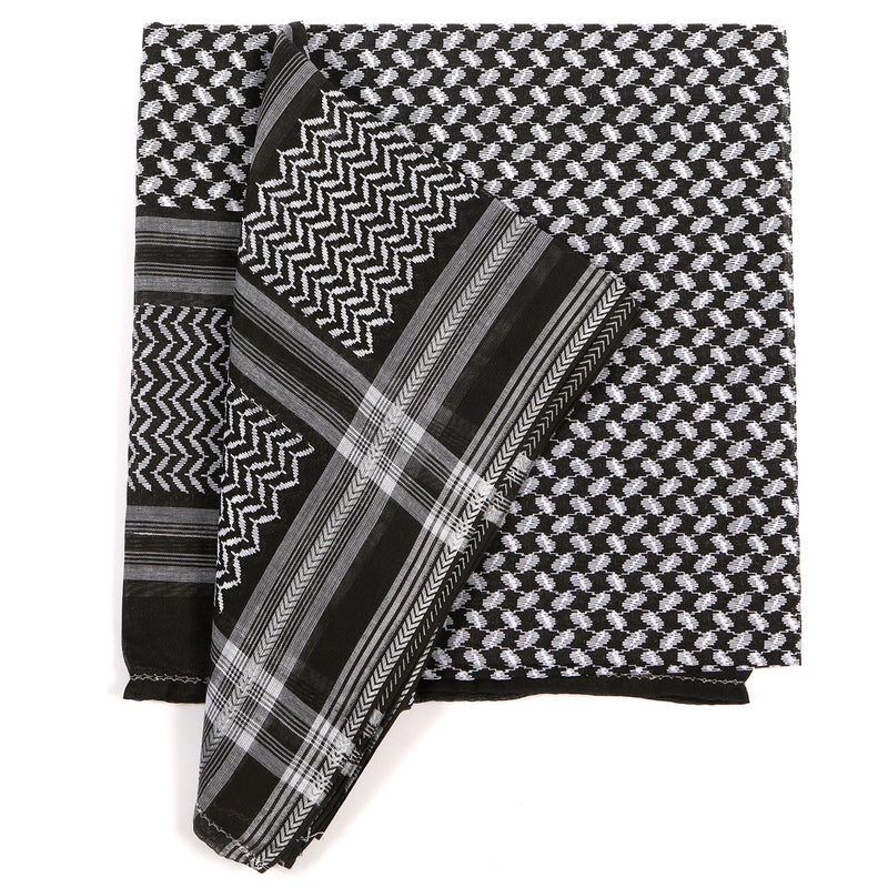 Arabian Black headscarf with Premium Embroidery Emirati Shemagh - Thobe London