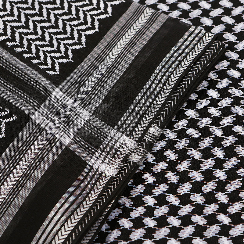 Arabian Black headscarf with Premium Embroidery Emirati Shemagh - Thobe London