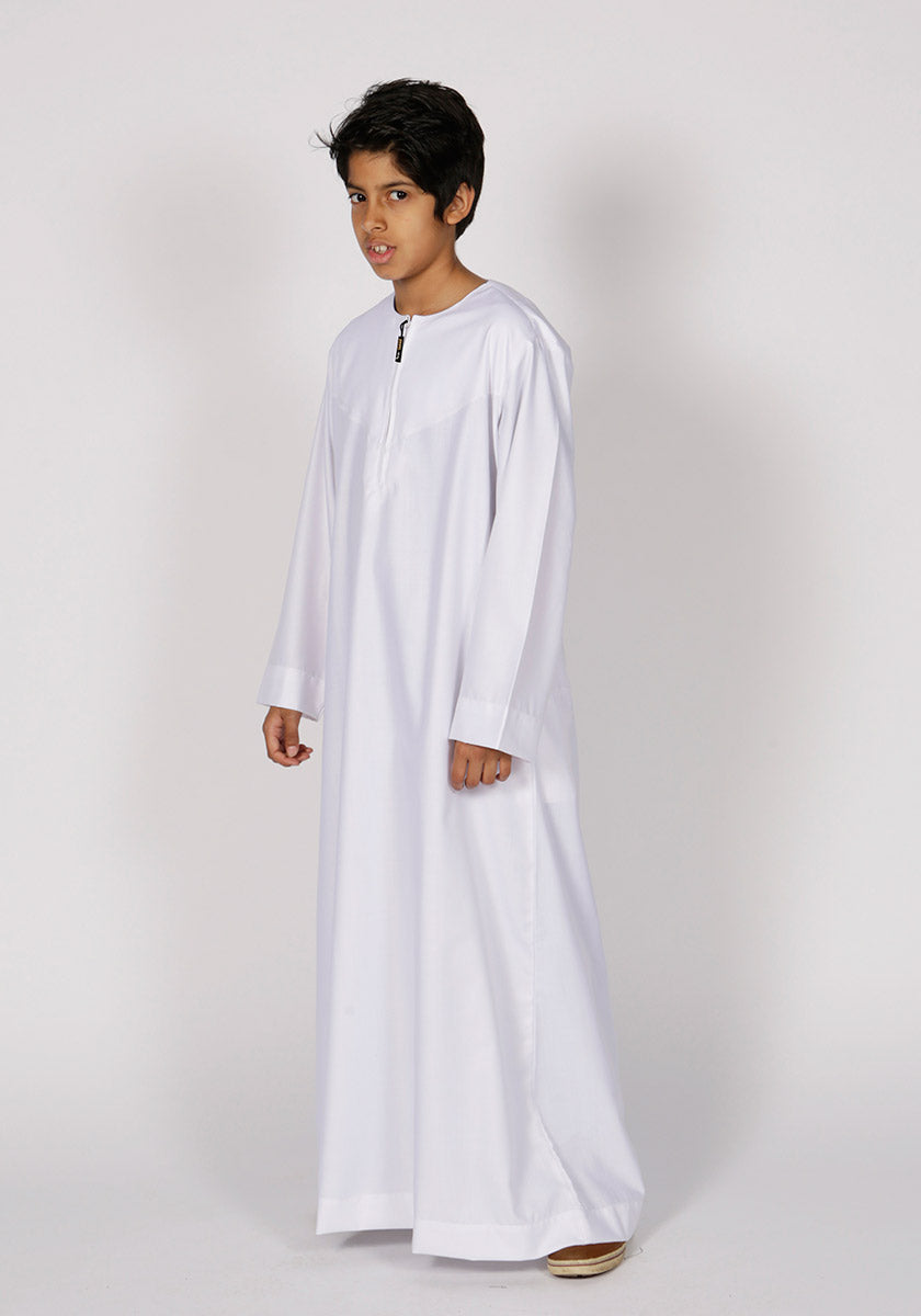 Omani kids thobe Emirati Style (White) - Thobe London