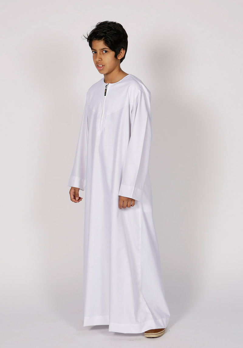 Omani kids thobe Emirati Style (White) - Thobe London