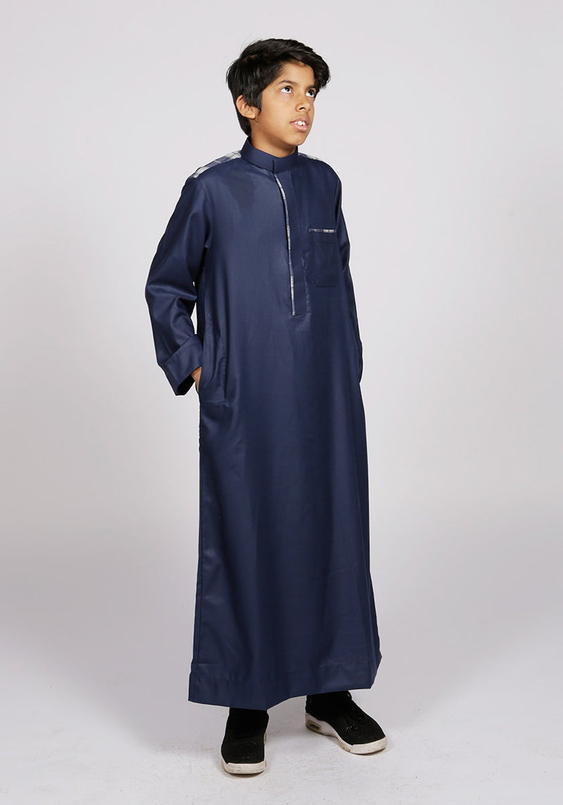Navy Casual Kids Thobe - Thobe London