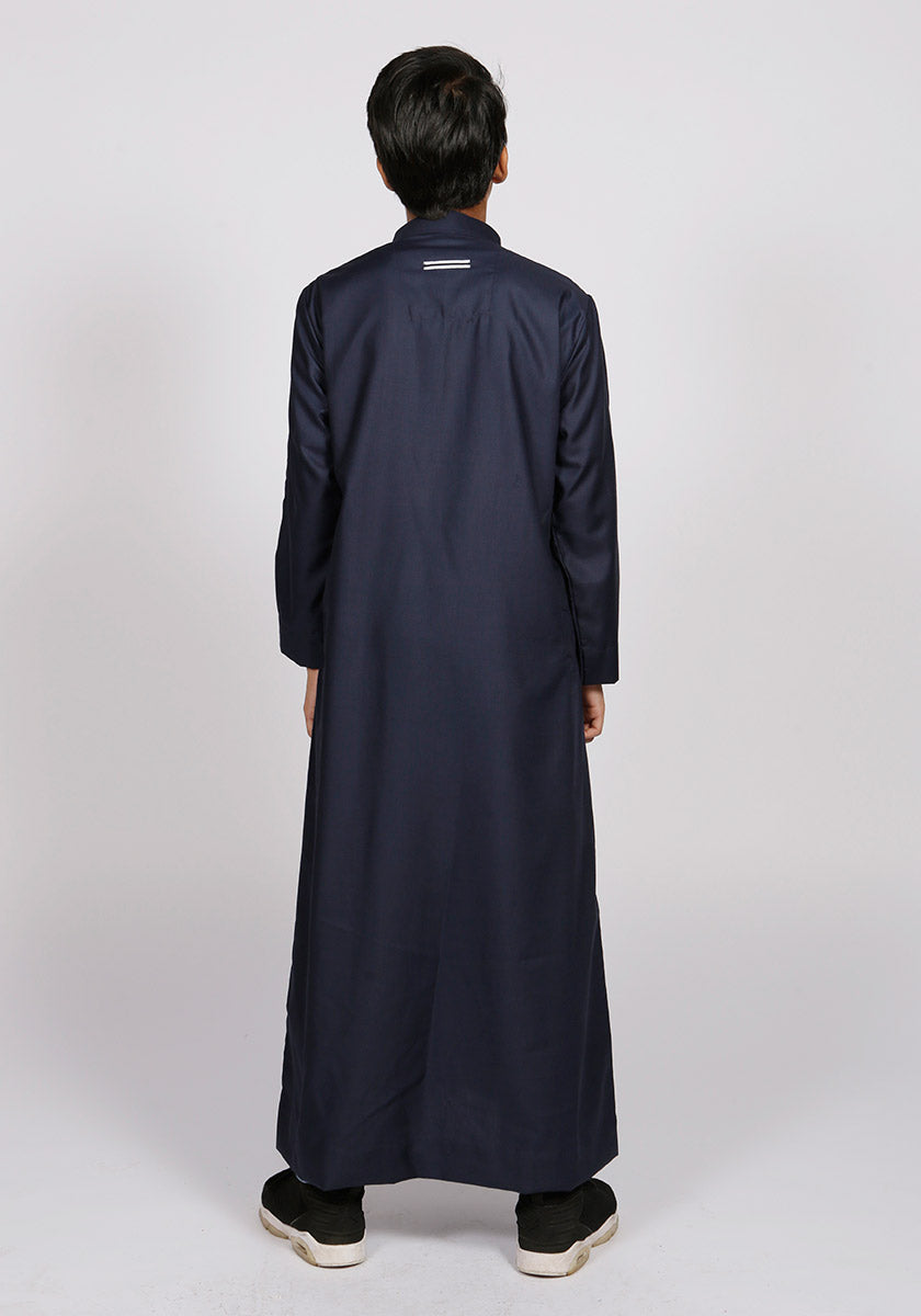 Navy Sport Stripe Kids Jubba - Thobe London