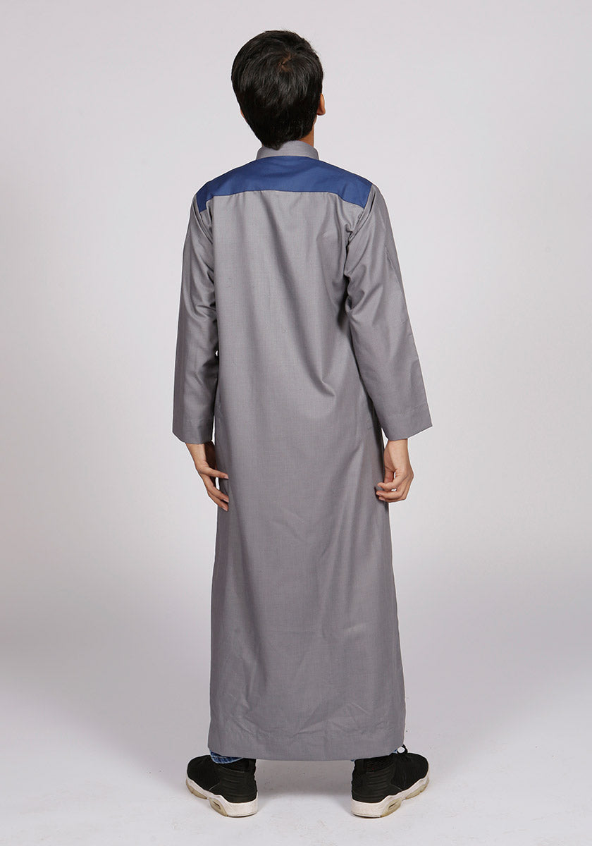 Grey Casual Jubba for Kids - Thobe London