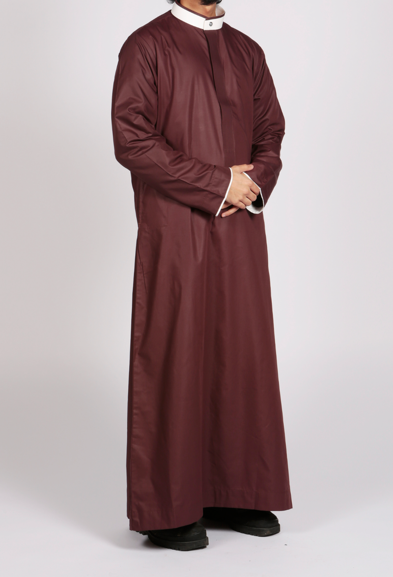 Smart Saudi thobe with mandarin Collar - Thobe London
