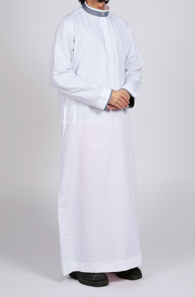 Smart Saudi thobe with mandarin Collar - Thobe London