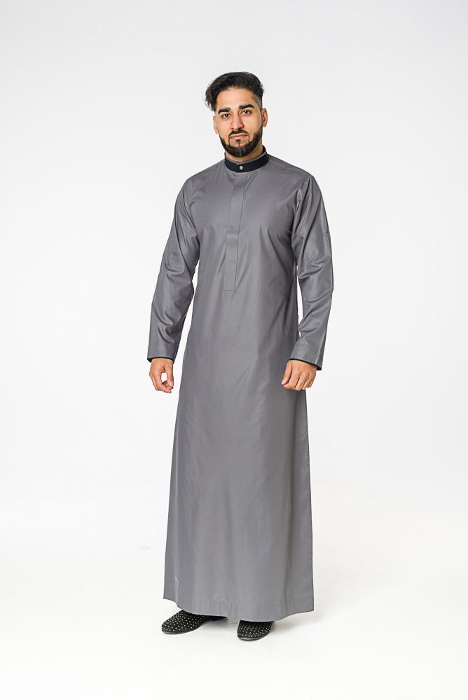 Smart Saudi thobe with mandarin Collar - Thobe London